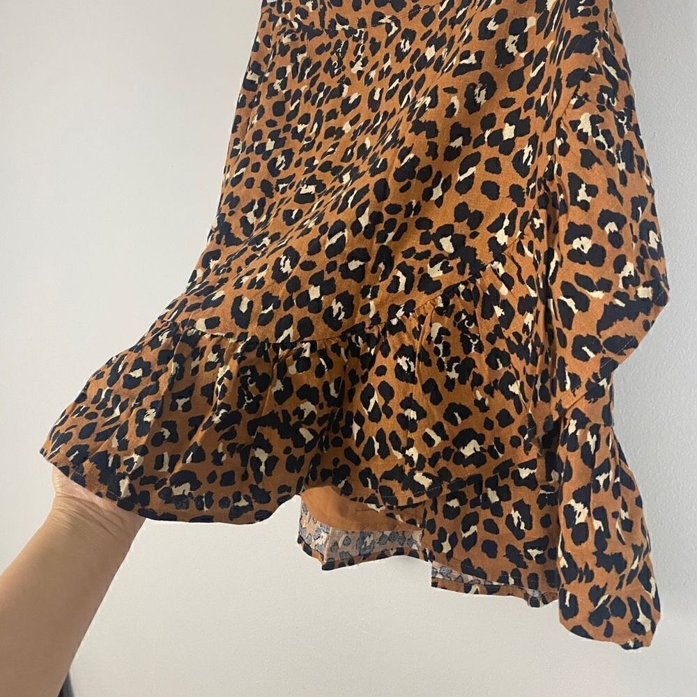 Rails Maci Linen Blend Ruffle Trim Wrap Mini Skirt - image 9